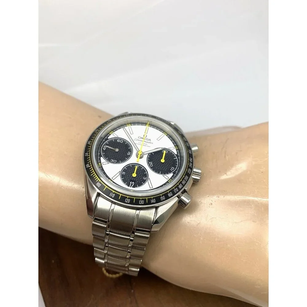 Omega Speedmaster Racing Men's Watch Swiss Automatic Chronograph White Dial 40mm